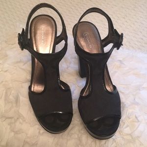 Coach black and patent shoes